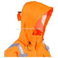 Men's Waterproof High-Visibility Orange Work Jacket